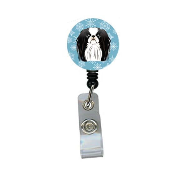 Carolines Treasures Snowflake Japanese Chin Retractable Badge Reel - BB1664BR