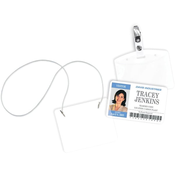 Avery Badge Holder w/ Clip, Landscape, 2-1/4"x3-1/2" Badge, 50/BX, CL PK - AVE2921