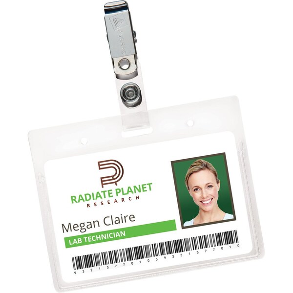 Avery Badge Holder w/ Clip, Landscape, 2-1/4"x3-1/2" Badge, 50/BX, CL PK - AVE2921