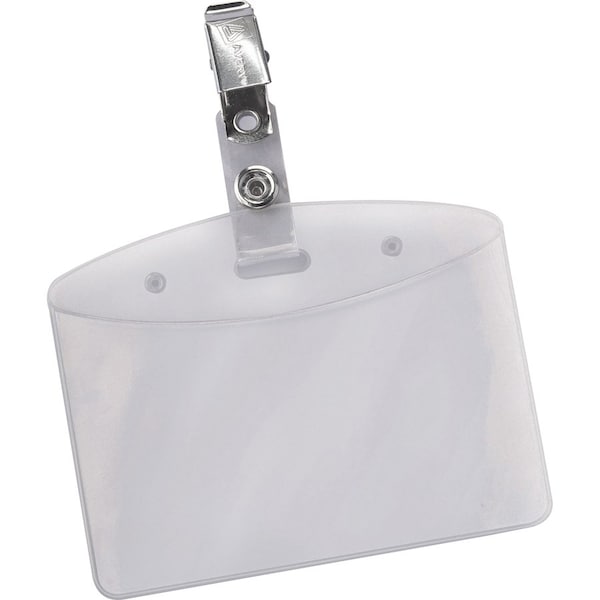 Avery Badge Holder w/ Clip, Landscape, 2-1/4"x3-1/2" Badge, 50/BX, CL PK - AVE2921