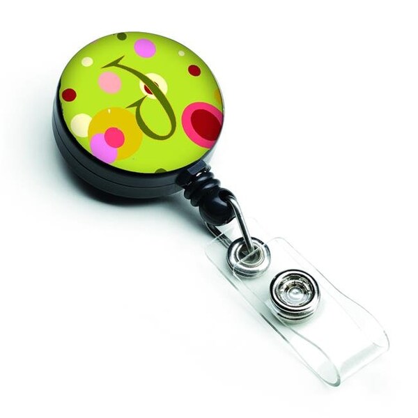 Carolines Treasures Carolines Treasures CJ1010-JBR Letter J Monogram Lime Green Retractable Badge Reel - CJ1010-JBR