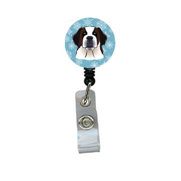 Teacher&Aposs Aid Snowflake Saint Bernard Retractable Badge Reel - TE2930034