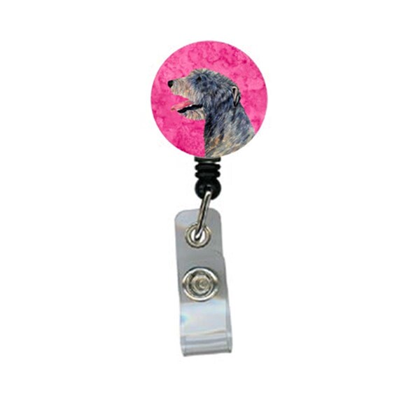 Carolines Treasures Irish Wolfhound Retractable Badge Reel Or Id Holder With Clip - SS4782-PK-BR