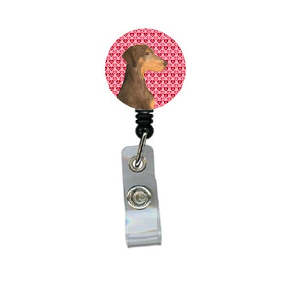 Carolines Treasures Doberman Retractable Badge Reel Or Id Holder With Clip - SS4479BR