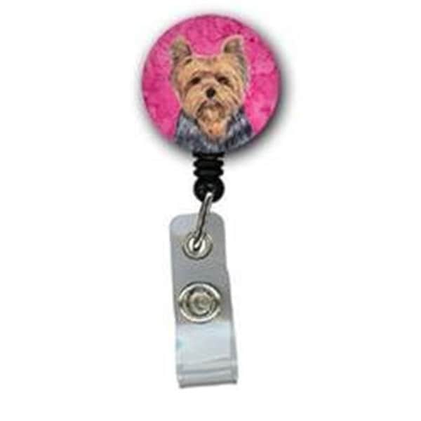 Carolines Treasures Carolines Treasures SC9123PK-BR Yorkie Retractable Badge Reel Or Id Holder With Clip - SC9123PK-BR