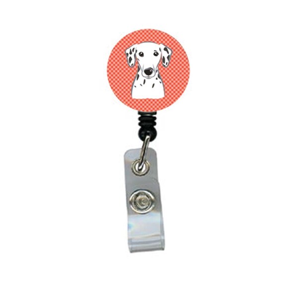 Carolines Treasures Red Checkered Dalmatian Retractable Badge Reel - BB1131BR