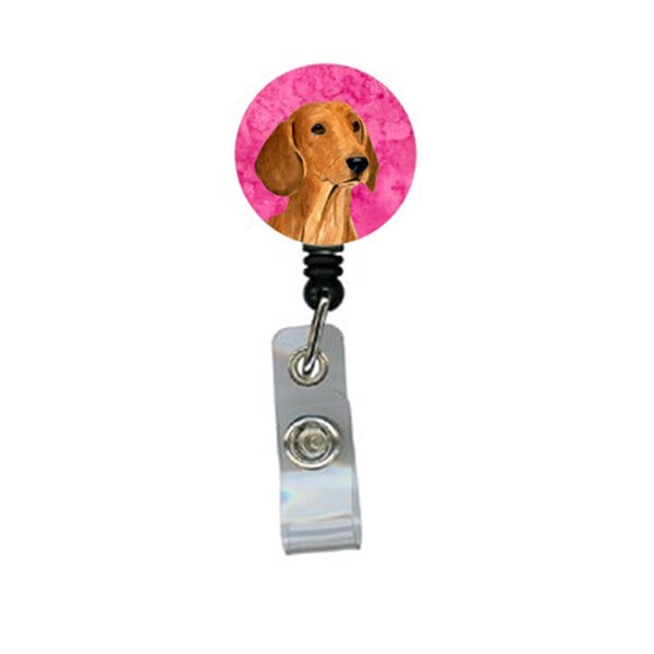 Carolines Treasures Dachshund Retractable Badge Reel Or Id Holder With Clip - SS4763-PK-BR
