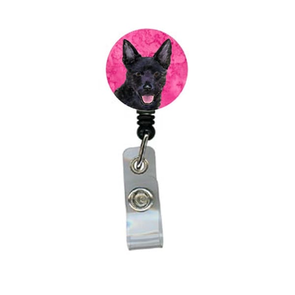 Carolines Treasures Australian Kelpie Retractable Badge Reel Or Id Holder With Clip - SS4774-PK-BR