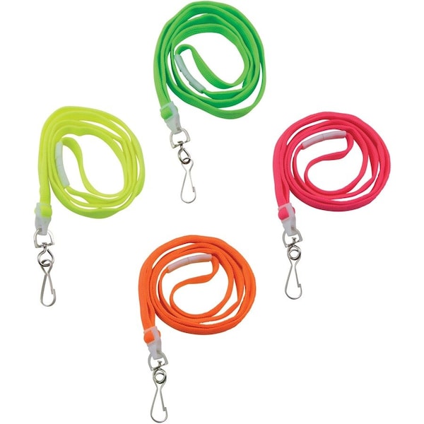 Advantus Lanyard, Breakaway, 1/2"Wx36"L, 12/PK, Neon Pink 20PK - AVT97587