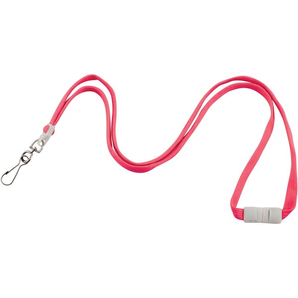 Advantus Lanyard, Breakaway, 1/2"Wx36"L, 12/PK, Neon Pink 20PK - AVT97587