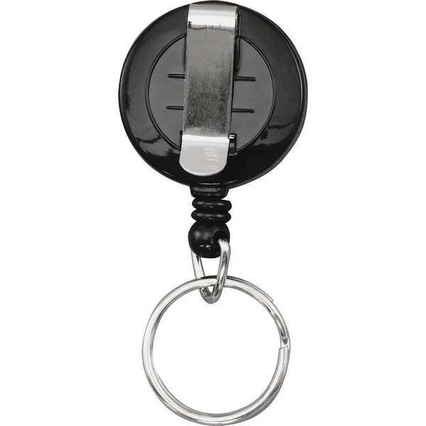 Advantus Badge Reels w/Ring, 30"Extension, 12/BX, Black PK - AVT97121