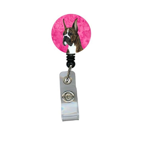 Carolines Treasures Boxer Retractable Badge Reel Or Id Holder With Clip - SS4784-PK-BR