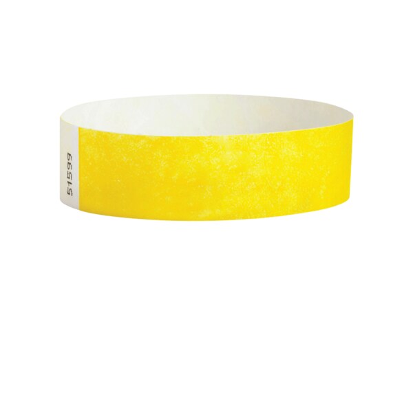 Nevs Wristband - Tyvek - Adult Blank 1" x 10" Yellow - WB-0018