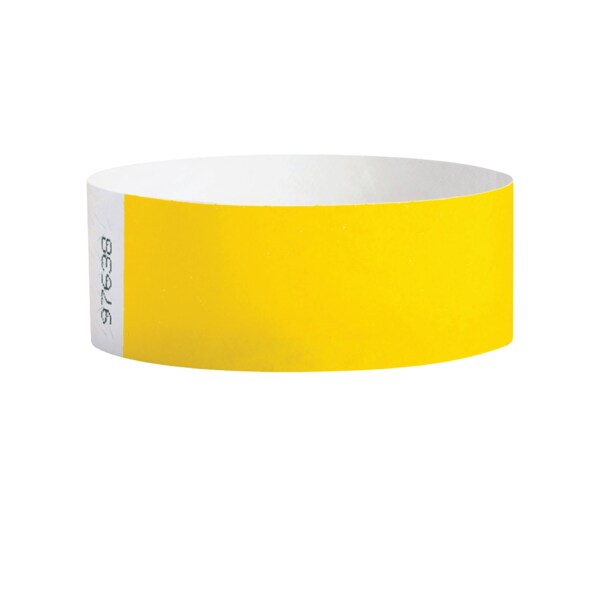Nevs Wristband - Tyvek - Adult Blank 1" x 10" Yellow - WB-0010