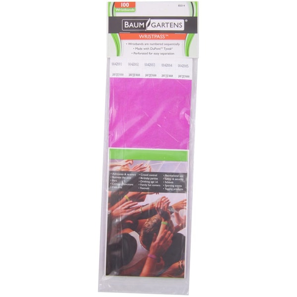 Sicurix Security Wrist Band, Tear-Resistant, 10"x3/4", 100/PK, PE PK - BAU85014