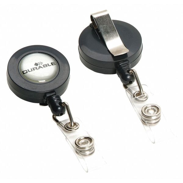 Durable Office Products Badge Reel, 3-5/16" L, Retractable, PK10 - 815258