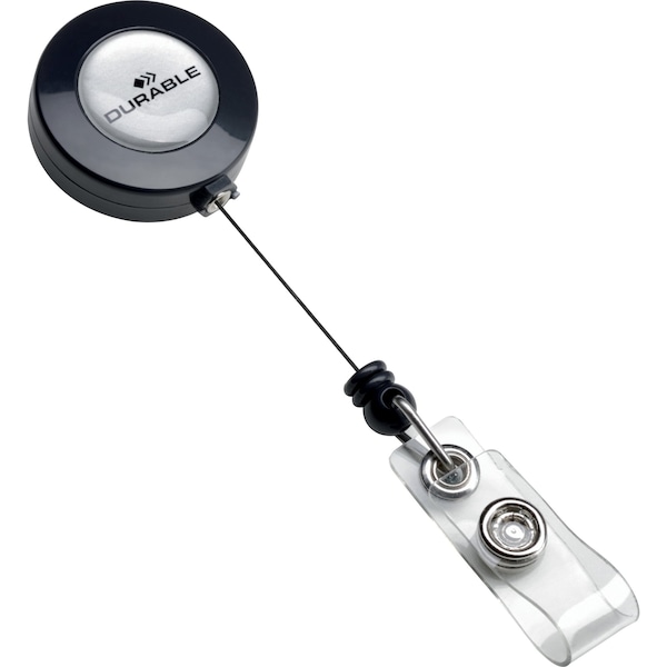 Durable Office Products Badge Reel, 3-5/16" L, Retractable, PK10 - 815258
