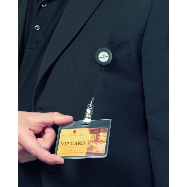 Durable Office Products Badge Reel, 3-5/16" L, Retractable, PK10 - 815258