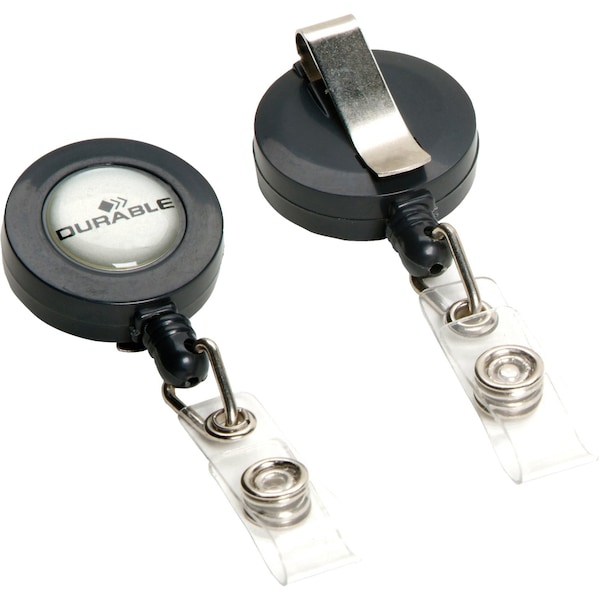Durable Office Products Badge Reel, 3-5/16" L, Retractable, PK10 - 815258