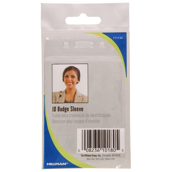 Hillman HILLMAN Plastic Clear ID Holder Badge Sleeve - 711132