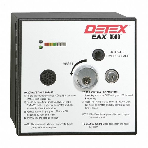 Detex Exit Door Alarm, 12/24VDC, Mortise, 100dB - EAX-3500 W-CYL