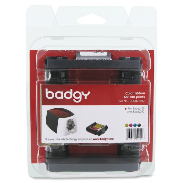 Badgy ID Card Printer Ribbon, Color, 8 in. H - CBGR0100C
