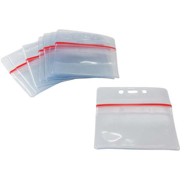 Sicurix ID Card Holders, Sealable, Horizontal, 3-3/4"x2-5/8", 50/PK, CL PK - BAU47830