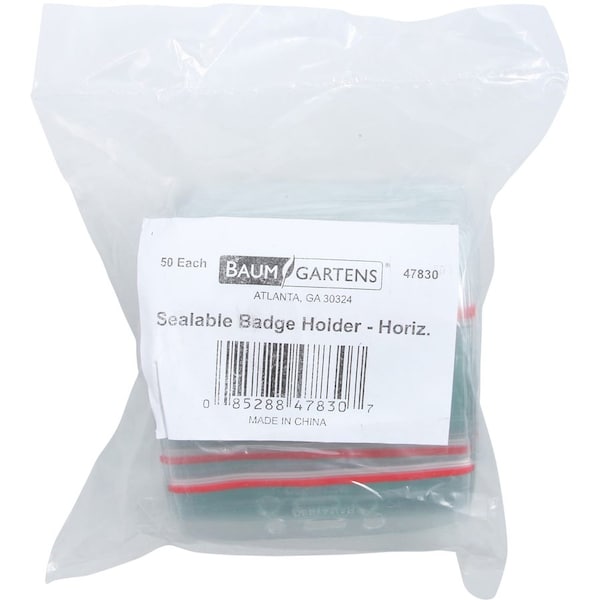 Sicurix ID Card Holders, Sealable, Horizontal, 3-3/4"x2-5/8", 50/PK, CL PK - BAU47830