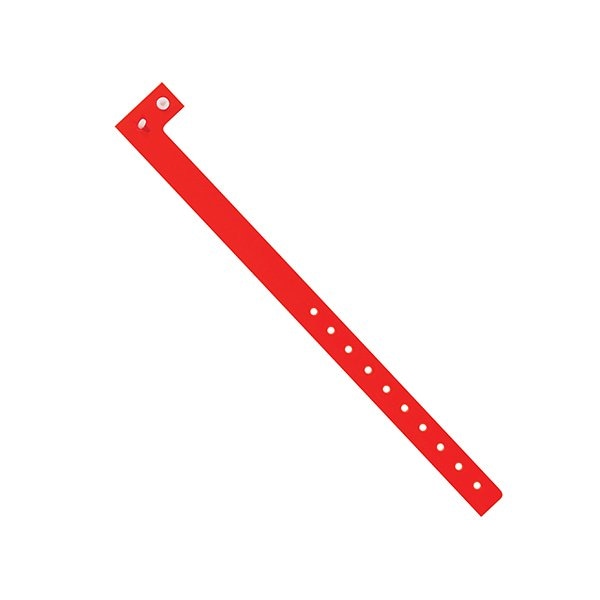 Bsc Preferred 3/4'' x 10'' Day-Glo Red Plastic Wristbands, 500PK - WR120RD