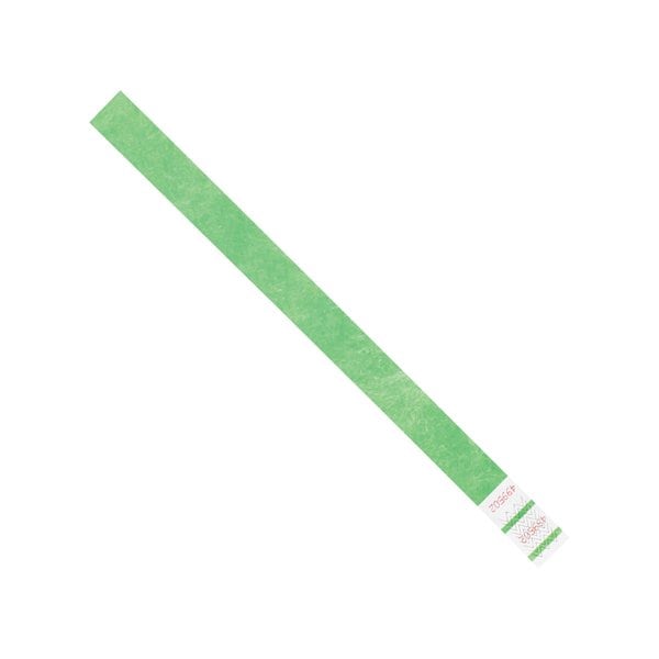 Bsc Preferred 3/4 x 10'' Green Tyvek Wristbands, 500PK - BUY00087243