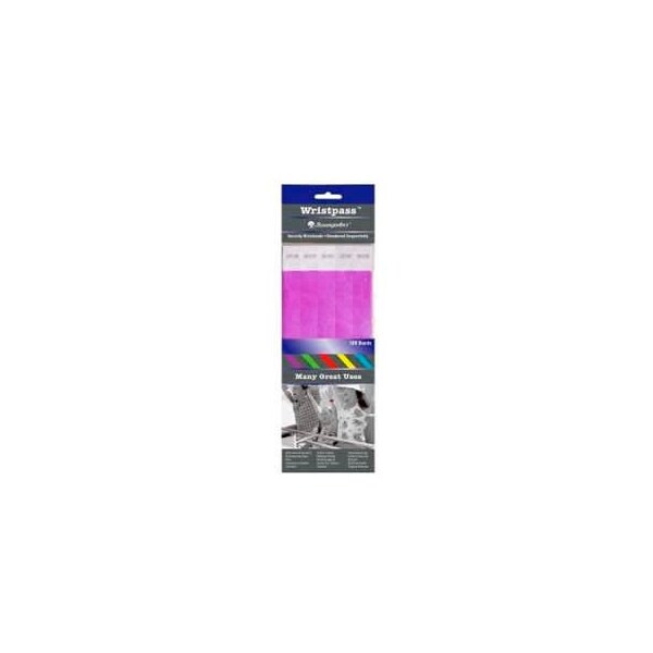 Baumgartens Baumgartens Wristpass Security Wrist Bands, 10" x 3/4", Purple, 100 Bands/Pack - 85014