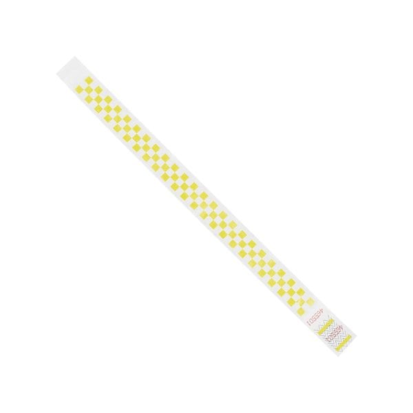 Bsc Preferred 3/4 x 10'' Yellow Checkerboard Tyvek Wristbands, 500PK - BUY00022019