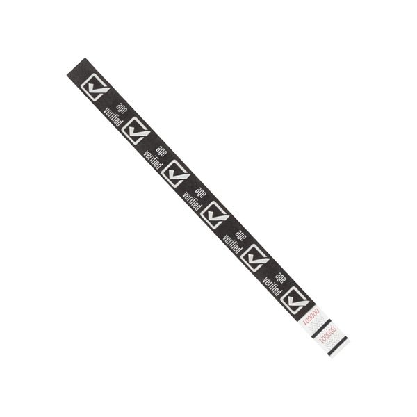 Bsc Preferred 3/4 x 10'' White ''Age Verified'' Tyvek Wristbands, 500PK - BUY00022011
