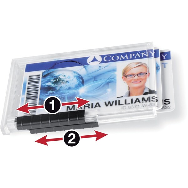 Durable Office Products ID Card Holder, 2-1/2" L, Dual, PK10 - 892119
