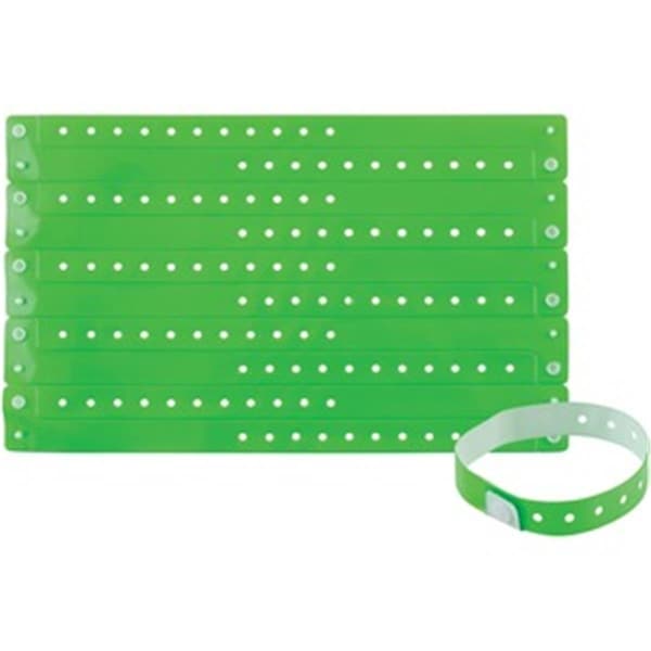 Coolcollectibles Colored Vinyl Wristbands, Green, 100PK - CO2656731