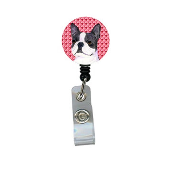 Carolines Treasures Boston Terrier Retractable Badge Reel Or Id Holder With Clip - SS4516BR