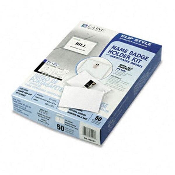 C-Line Products C-Line 95523 Clip-Style Badge Holder Kit  Top Load  2 1/4 x 3 1/2  White  50 Per Box - 95523