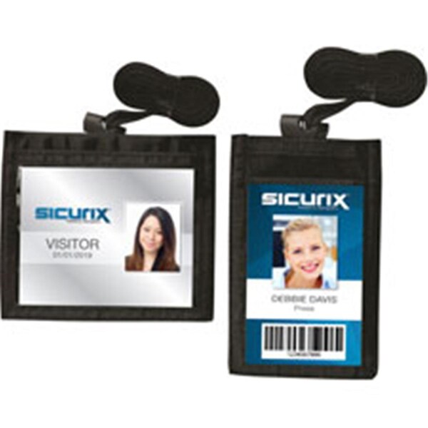 Pen2Paper 4 x 2 in. ID Neck Pouch - Black - PE3749439