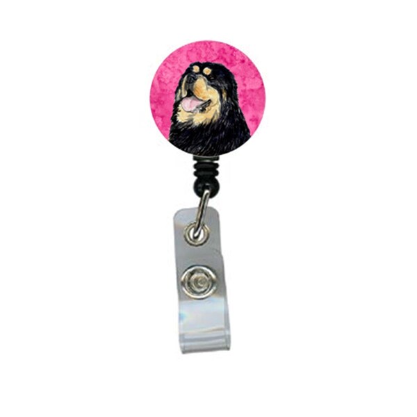 Carolines Treasures Tibetan Mastiff Retractable Badge Reel Or Id Holder With Clip - SS4788-PK-BR