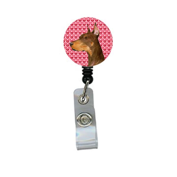 Teacher&Aposs Aid Doberman Retractable Badge Reel Or Id Holder With Clip - TE3434937
