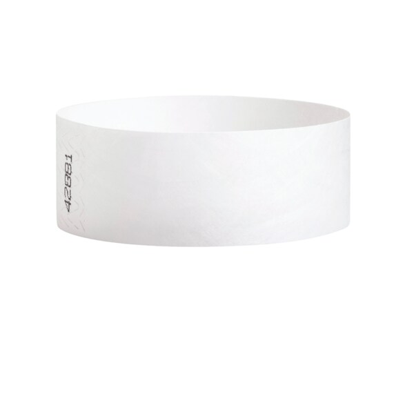 Nevs Wristband - Tyvek - Adult Blank 1" x 10" White - WB-0009
