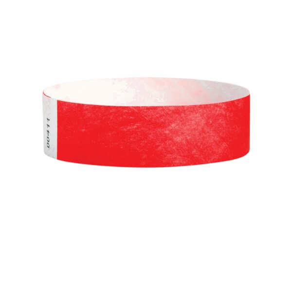 Nevs Wristband - Tyvek - Adult Blank 3/4" x 10" Red - WB-0016