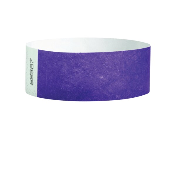 Nevs Wristband - Tyvek - Adult Blank 1" x 10" Purple - WB-0007