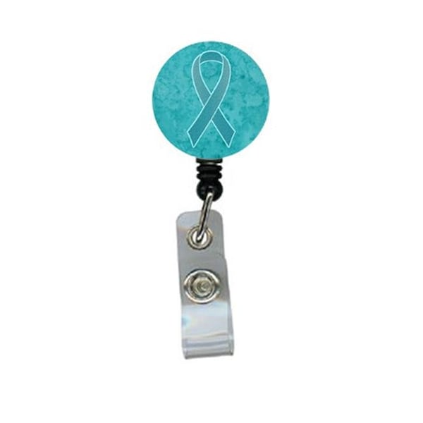 Carolines Treasures Carolines Treasures AN1201BR Teal Ribbon for Ovarian Cancer Awareness Retractable Badge Reel - AN1201BR