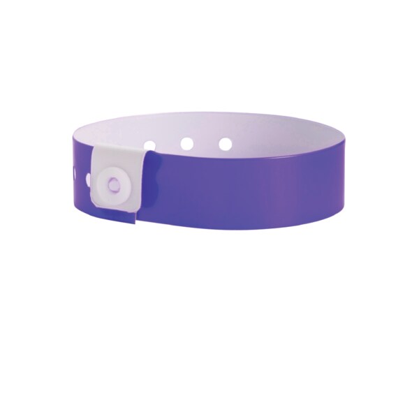 Nevs Wristband - Vinyl - Solid 1-1/8" x 10-7/8" Purple - WB-0034