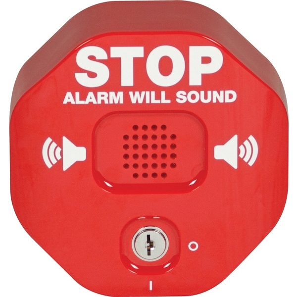 Safety Technology International Exit Door Alarm, Key Lock, Audible/Annunciation, Three Minute Piercing Horn, Polycarbonate Material - STI-6400