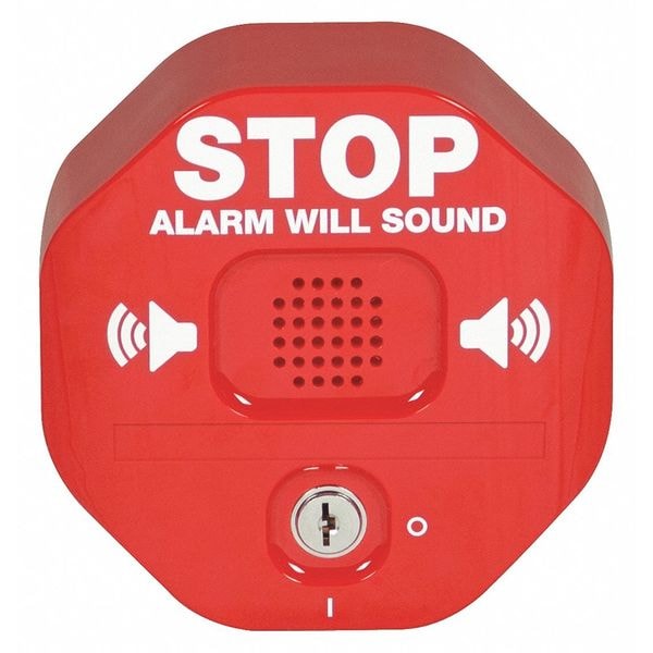 Safety Technology International Exit Door Alarm, Key Lock, Audible/Annunciation, Three Minute Piercing Horn, Polycarbonate Material - STI-6400