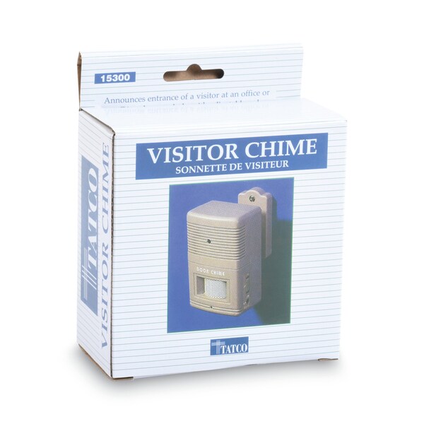 Tatco Visitor Arrival/Departure Chime, Battery Operated, 2.75 x 2 x 4.25, Gray - 15300