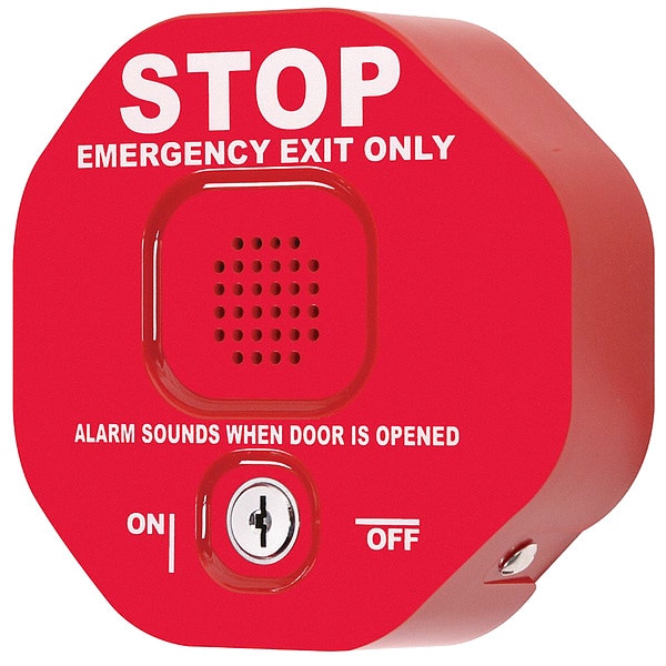 Safety Technology International Exit Door Alarm, Horn, 105dB, Red - 3JYW2