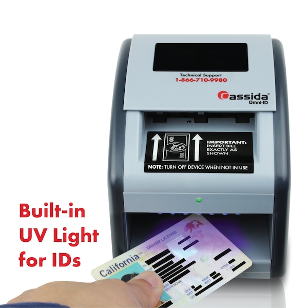 Cassida Counterfeit Detector with the Ability to Verify the Authenticity of Cash, ID Cards and Credit Cards - OMNI ID